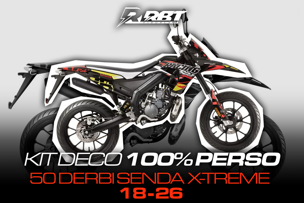 Kit déco 50cc Derbi Senda X-Treme 18-26 100% perso RBT Visuals