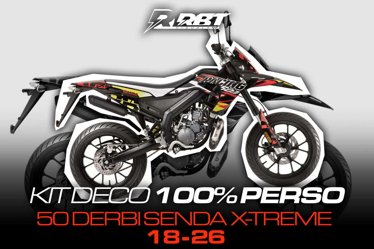 Kit déco 50cc Derbi Senda X-Treme 18-26 100% perso RBT Visuals