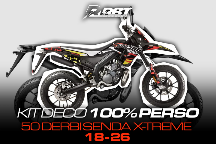 Kit déco 50cc Derbi Senda X-Treme 18-26 100% perso RBT Visuals