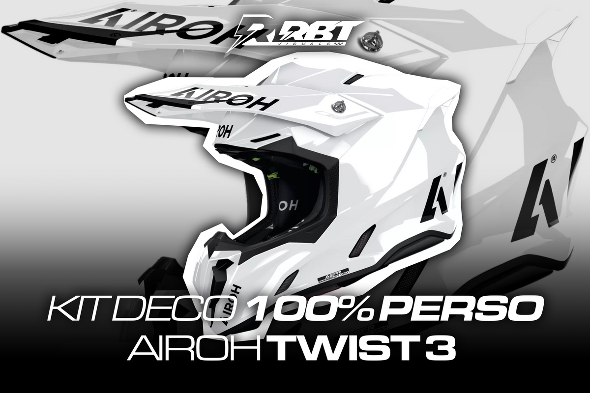 Kit déco casque Airoh Twist 3 100% perso RBT Visuals