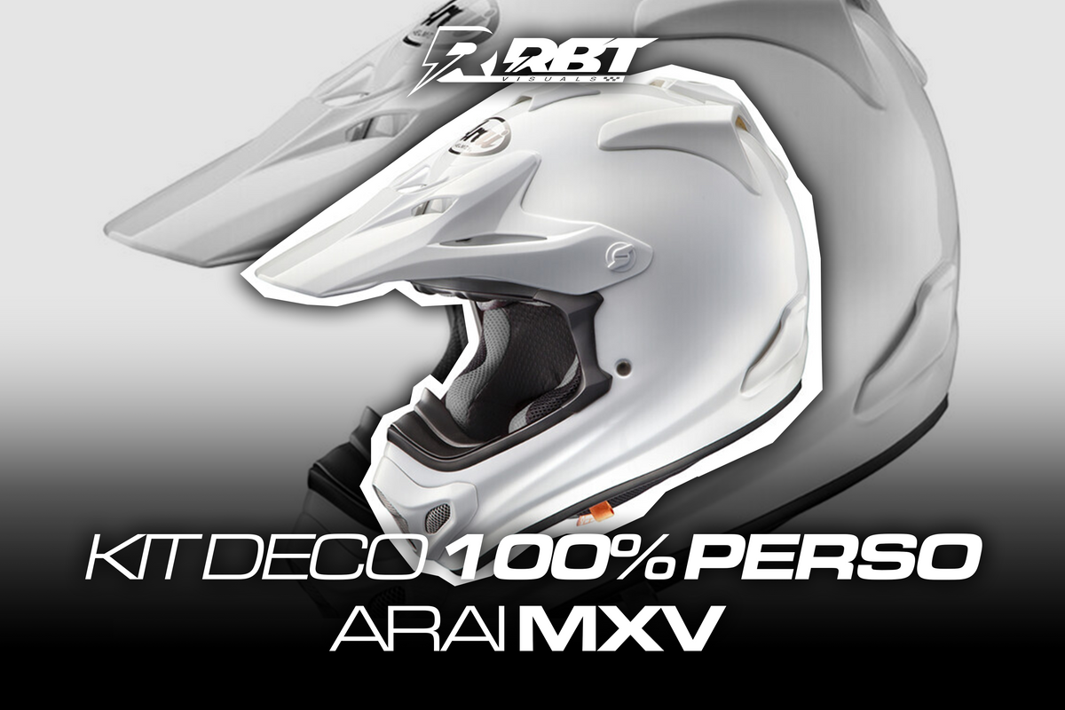 Kit déco casque Arai MXV 100% perso RBT Visuals
