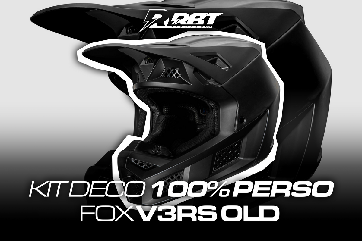 Kit déco casque Fox V3RS OLD 100% perso RBT Visuals