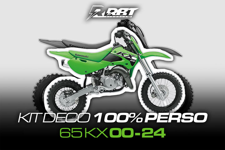 Kit déco motocross 100 % perso Kawasaki 65 KX 2000-2024 – RBT Visuals