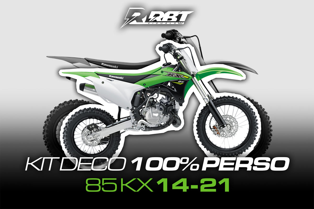 Kit déco motocross 100 % perso Kawasaki 85 KX 2014-2021 – RBT Visuals