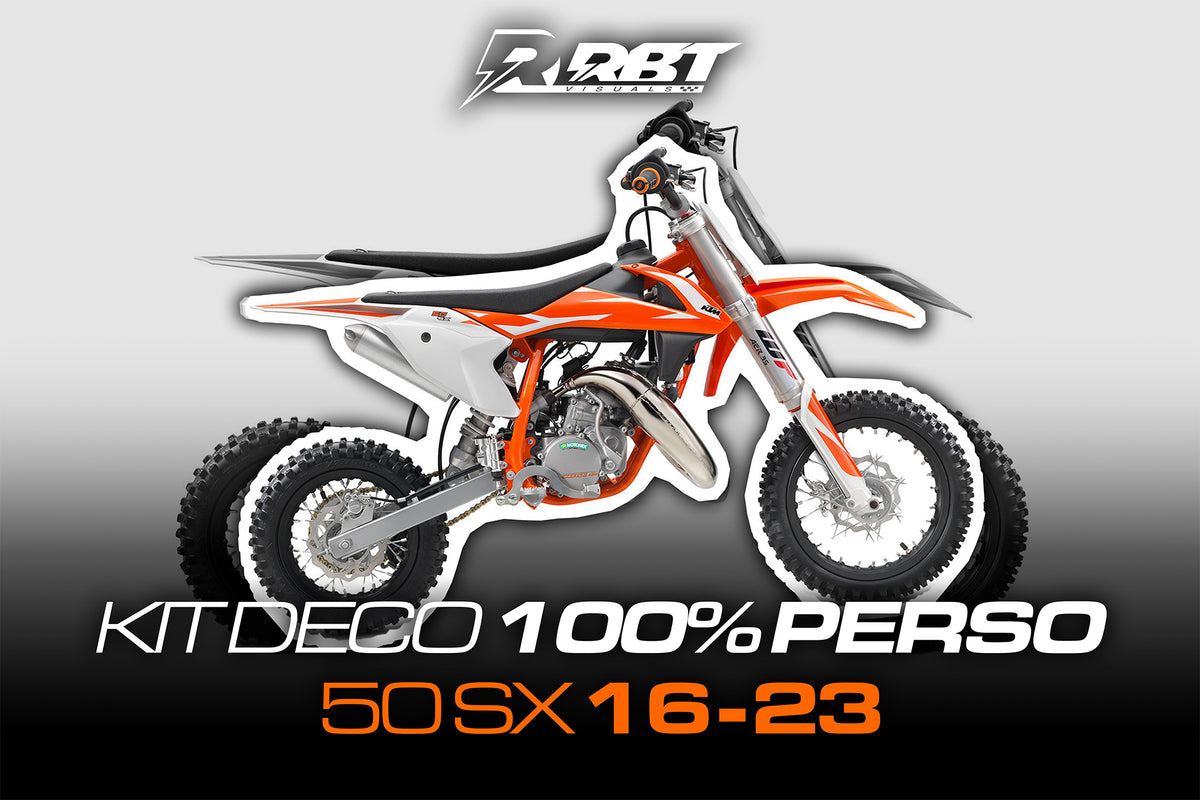 Kit déco motocross 100 % perso KTM 50 SX 2016-2023 – RBT Visuals