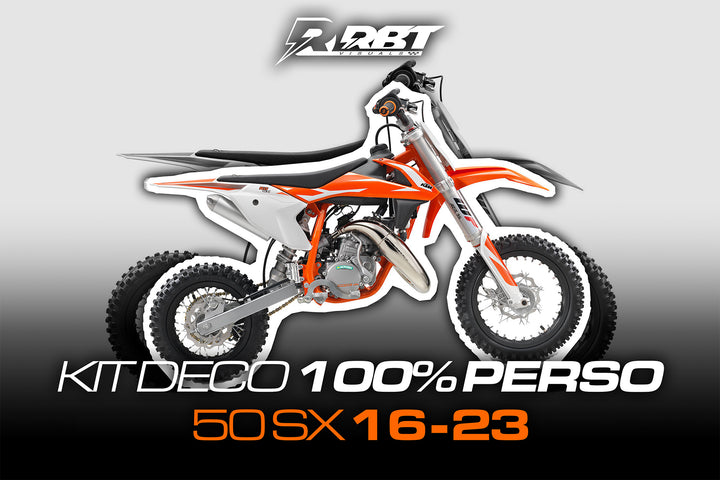 Kit déco motocross 100 % perso KTM 50 SX 2016-2023 – RBT Visuals
