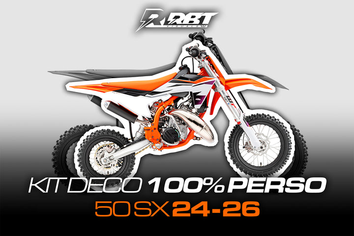 Kit déco motocross 100 % perso KTM 50 SX 2024-2026 – RBT Visuals