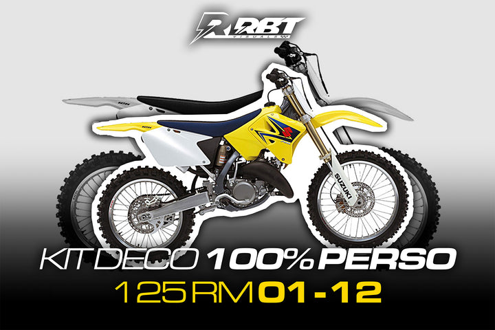 Kit déco motocross 100 % perso Suzuki 125 RM 2001-2012 – RBT Visuals