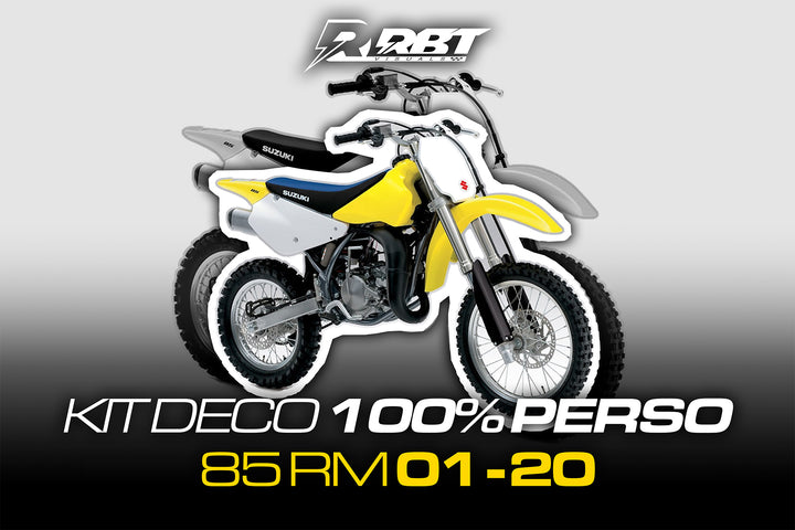 Kit déco motocross 100 % perso Suzuki 85 RM 2001-2020 – RBT Visuals