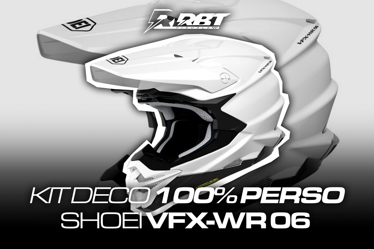 Kit déco casque Shoei VFX-WR 06 100% perso RBT Visuals